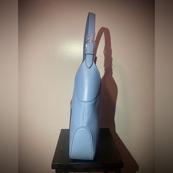 KATE SPADE DUSTY BLUE PEBBLED LEATHER SHOULDER BAG - Picture 6 of 8